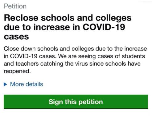 英国疫情严峻，超30万人签下闭校请愿书！
