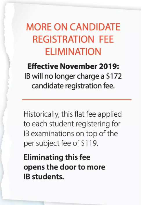 IB宣布从2019年11月起取消考生注册费