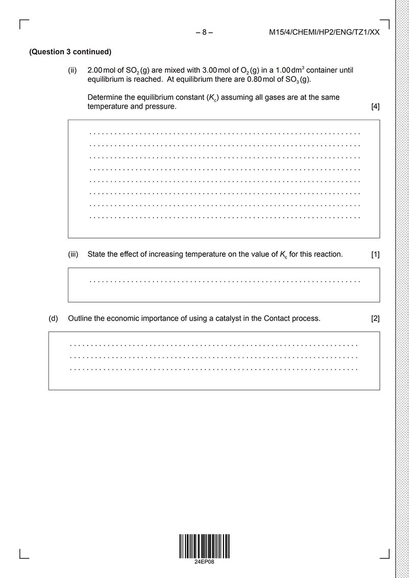 IB化学HL真题及答案和讲解-试卷Paper 2