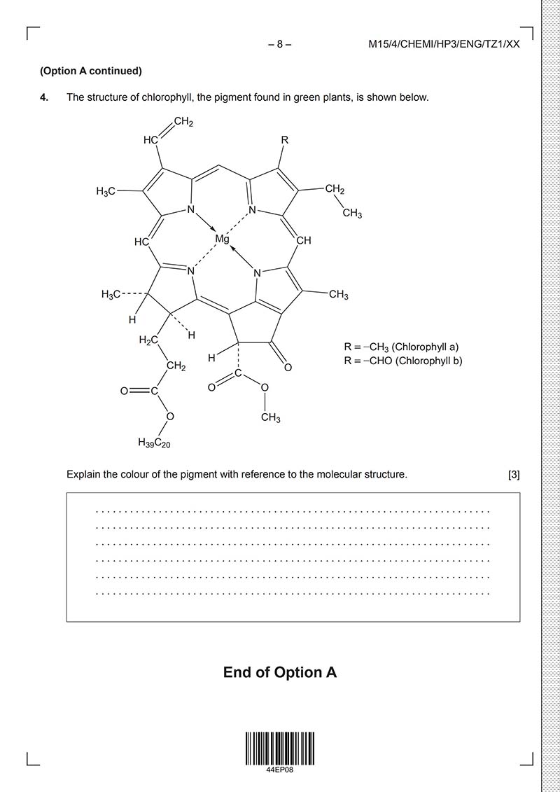 IB化学HL真题及答案和讲解-试卷Paper 3