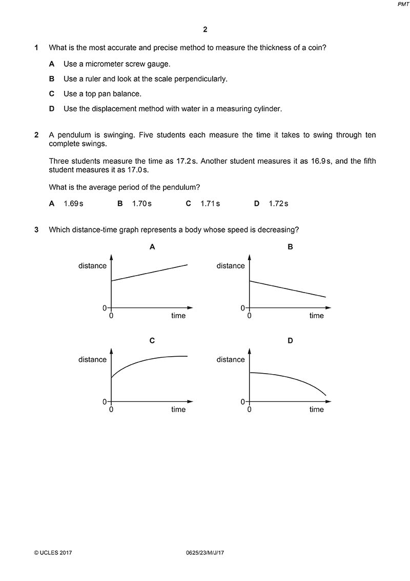 IGCSE物理真题及答案和讲解-试卷Paper 2