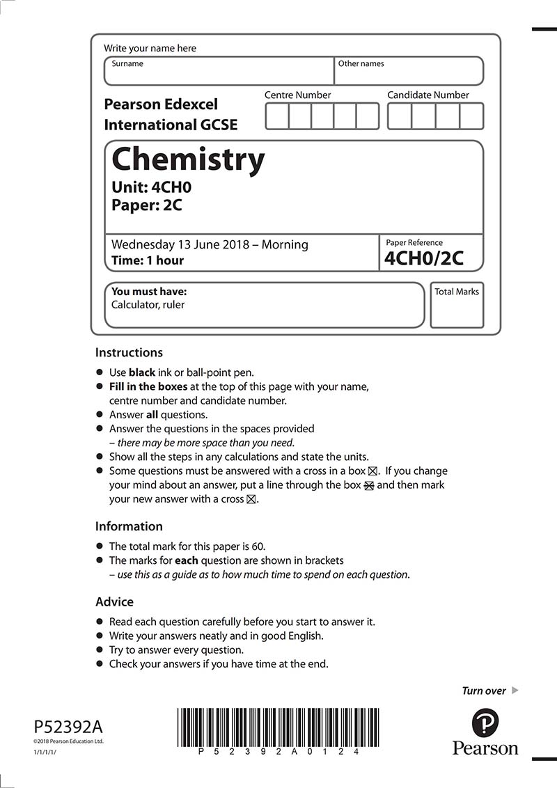 GCSE化学真题及答案和讲解-试卷Paper 2