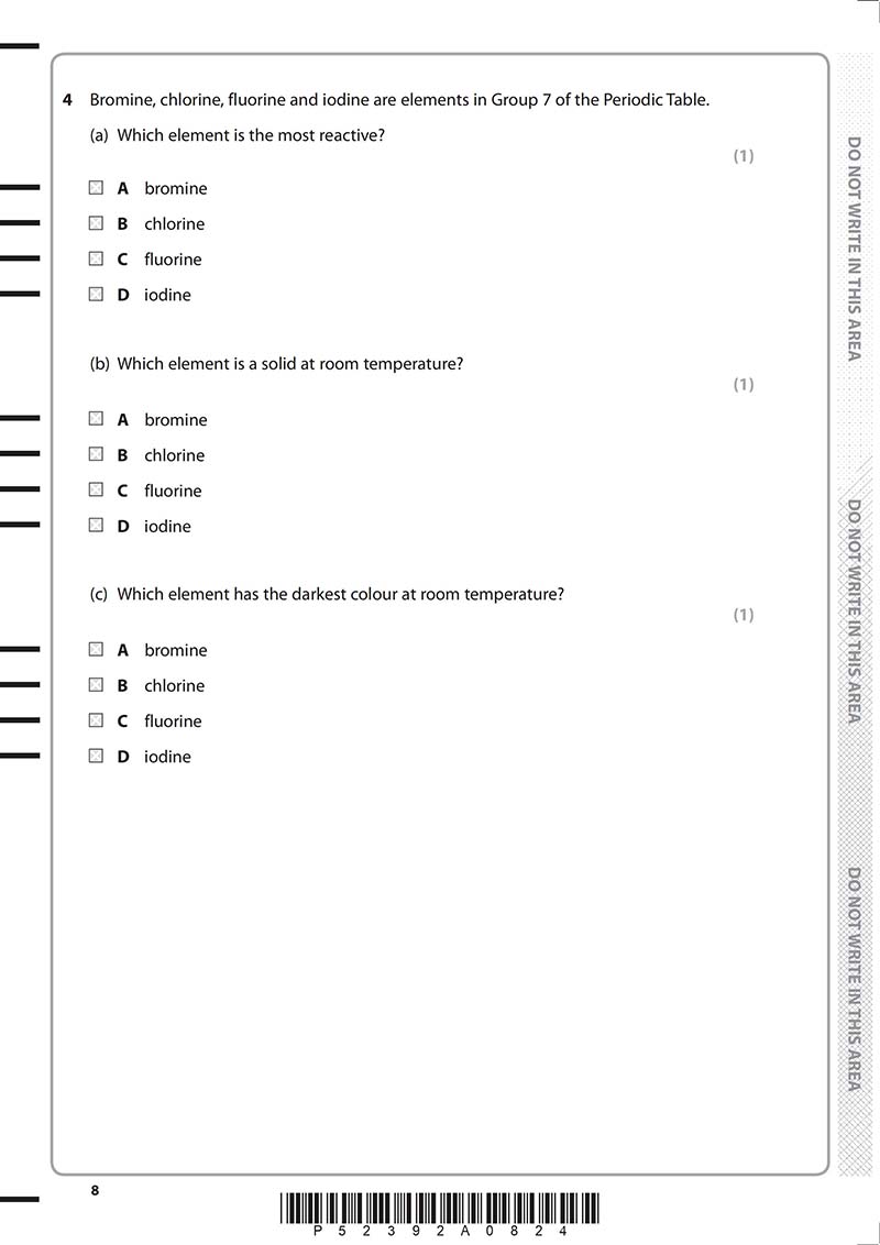 GCSE化学真题及答案和讲解-试卷Paper 2