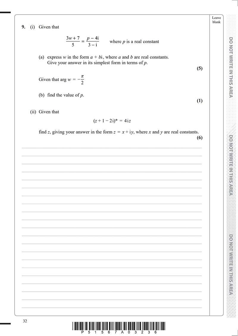 ALEVEL进阶数学真题及答案和讲解-试卷Paper 1