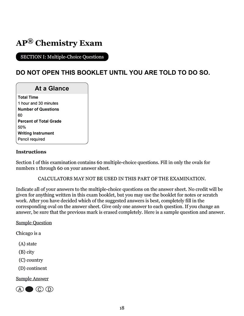 AP化学真题及答案和讲解
