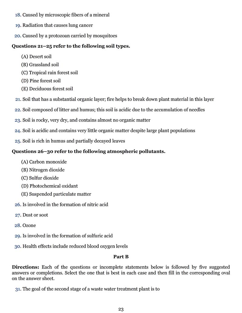 AP环境科学真题及答案和讲解-试卷Paper 1