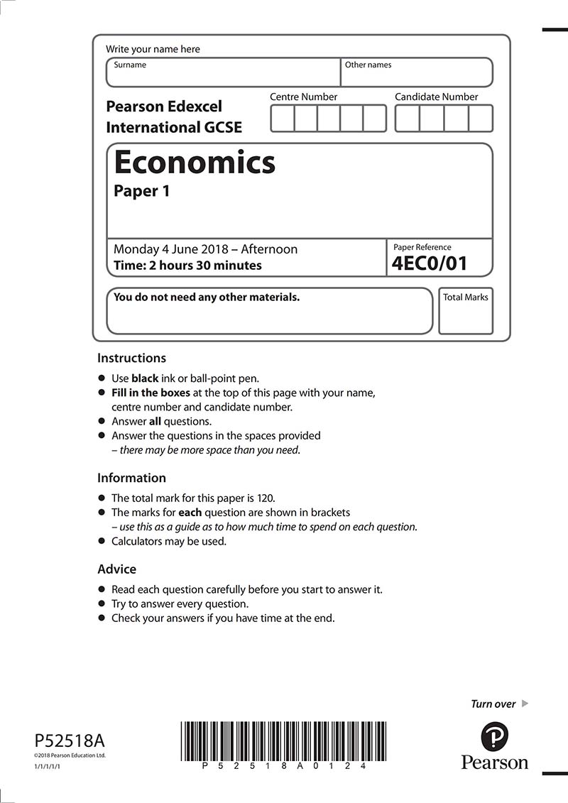 GCSE经济学真题及答案和讲解-试卷Paper 1