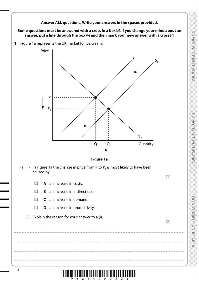 GCSE经济学真题及答案和讲解-试卷Paper 2