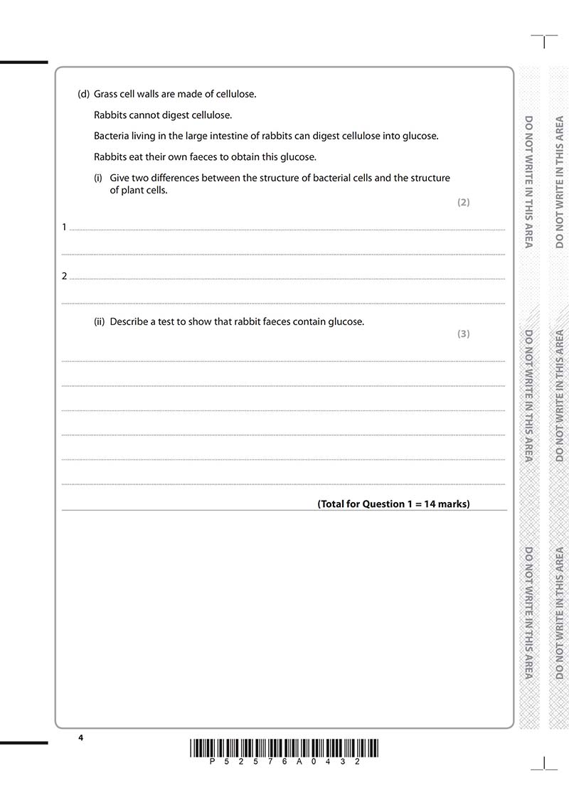 GCSE生物真题及答案和讲解-试卷Paper 1