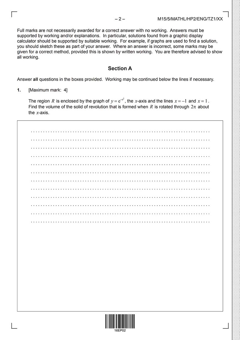 IB数学HL真题及答案和讲解-试卷Paper 2